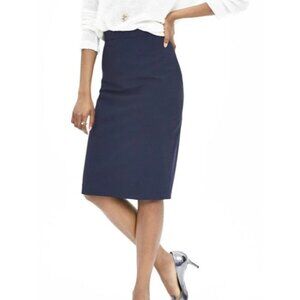 New Banana Republic Pencil Skirt Navy Blue Wool Spandex Blend NWT Petites 00P